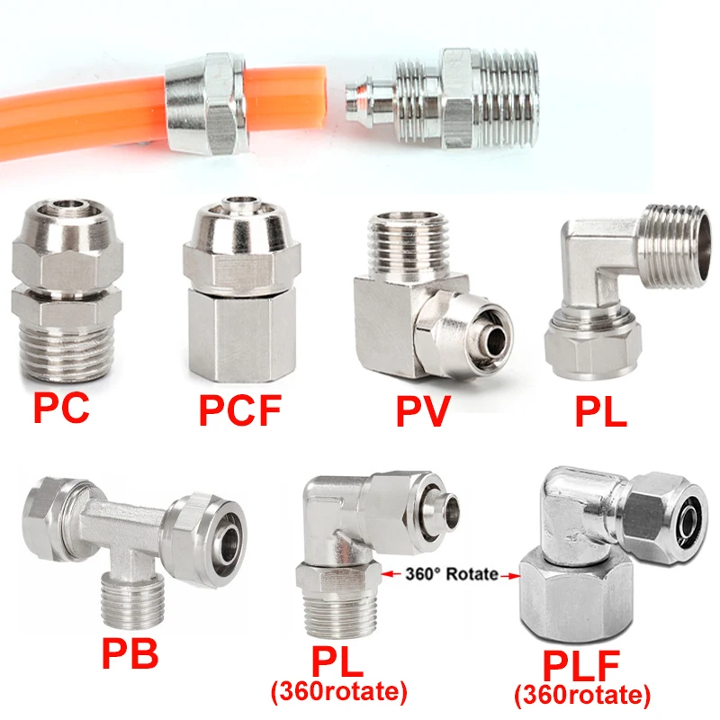 Compression Fitting Brass - Raccords pneumatiques en cuivre raccord d'air
